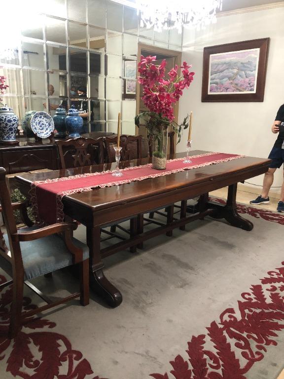 Antique/Vintage 8Seater Narra Dining Table, Furniture & Home Living