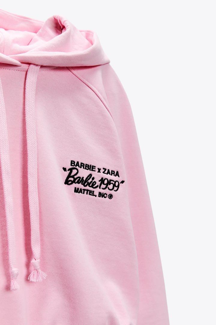 Barbie x Zara hoodie in Pink Women s Fashion Tops on Carousell