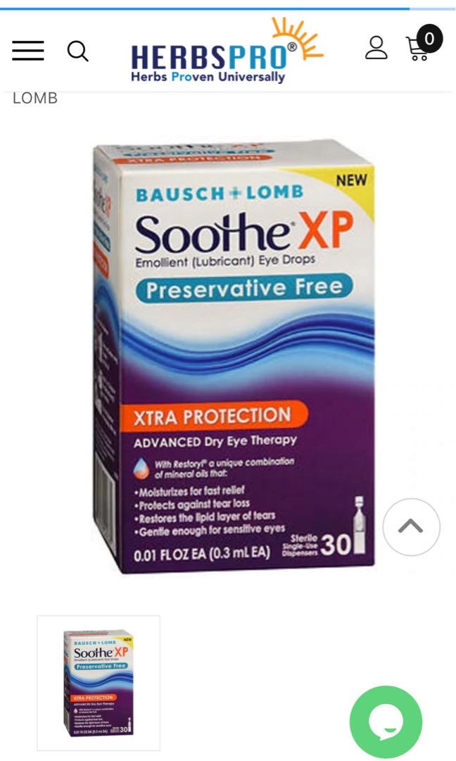 Bausch + Lomb Soothe XP Xtra Protection Eye Drops Preservative Free for