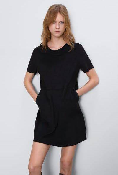 Zara black suede hotsell dress