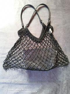 BLACK NET BAG WITH MESH POUCH