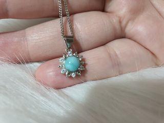 Blue Larimar Silver Necklace