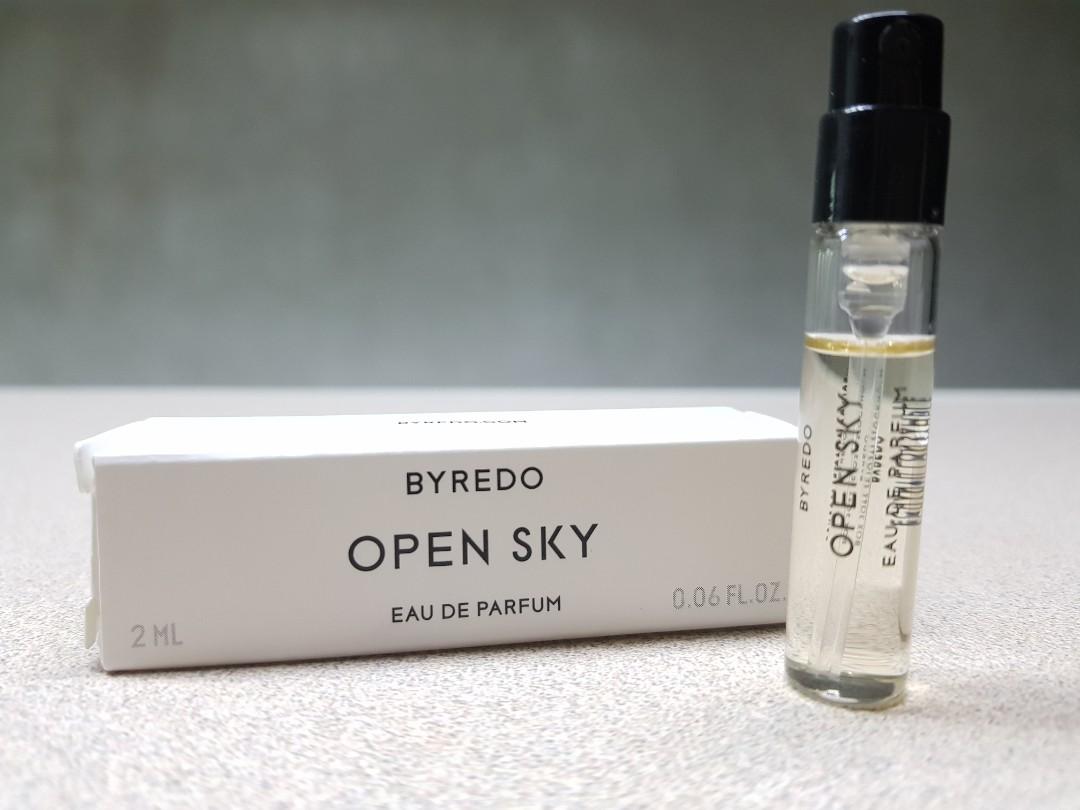 Byredo Perfume - Open Sky 💯 AUTHENTIC (Category: Fragrance & Deodorants) located in Caloocan City. Submitted by chiescake25 (Listing ID 1151360116, Image 2). Description: 100% Authentic or your money back! I have e-receipts from Byredo and proof of payment via Paypal if you have doubts about the authenticity Only literally tried this out and kept back in the box. just about 2-3 sprays and that's it Through vibrant pomelo veiled in hemp leaves, t