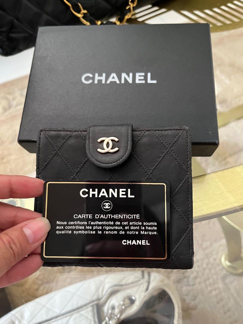 Chanel Small Black Wallet Lambskin (Category: Luxury Bags & Wallets) located in Manila. Submitted by lp1216 (Listing ID 1151222808, Image 1). Description: Authentic Chanel Trifold Wallet Lambskin 6 card slots, bill and coin compartment With box and card Complete with box, authenticity card and hologram intact Authentic and with moneyback guarantee if proven fake! .