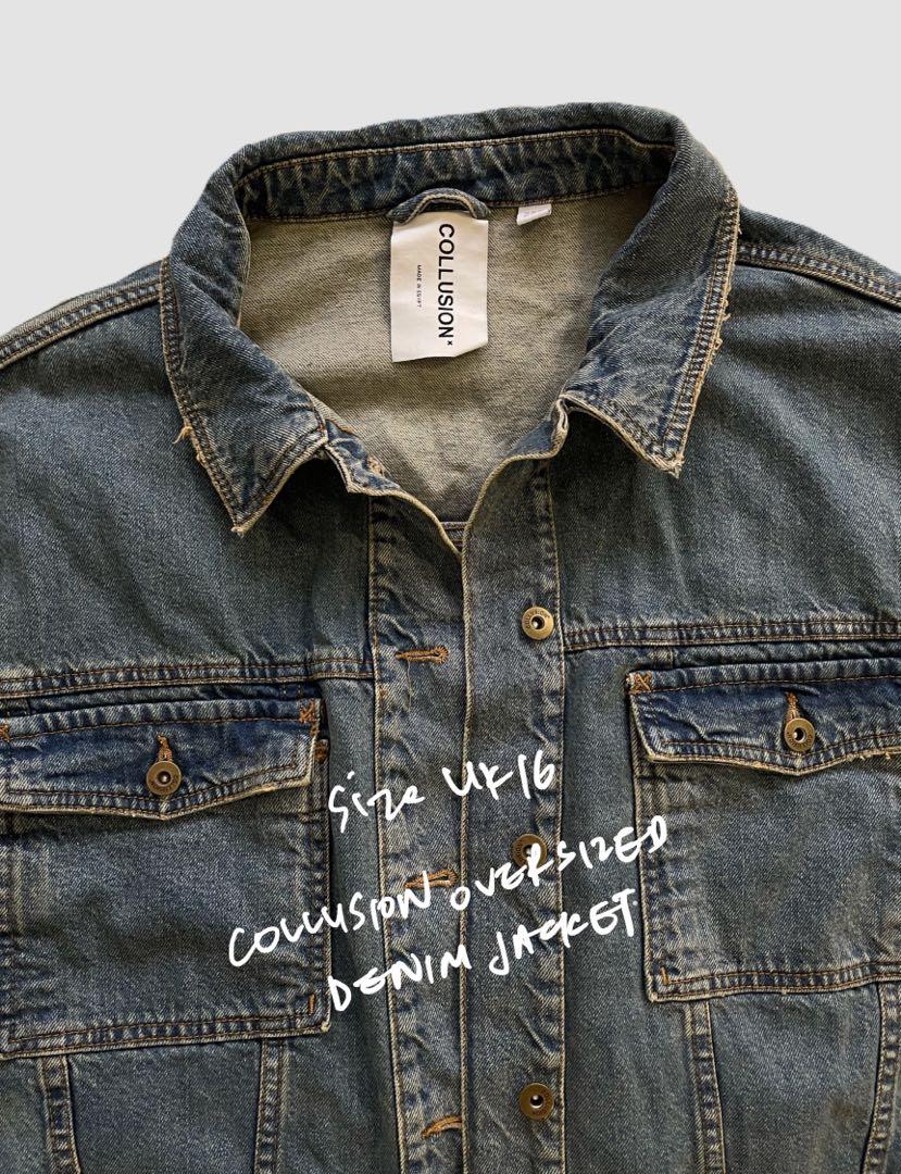 COLLUSION Oversized Denim Jacket Women s Fashion Coats Jackets