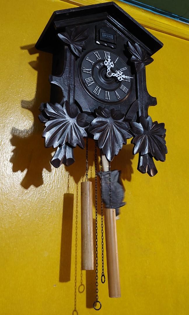 Cuckoo clock (Category: Clocks) located in Caloocan City. Submitted by thegreat. (Listing ID 208002139, Image 1). Description: good running condition wood case original brand brand poppo japan cuckoo every hour Improvised weight & pendulum battery not included uses 2 size D battery gagamitin nalang.