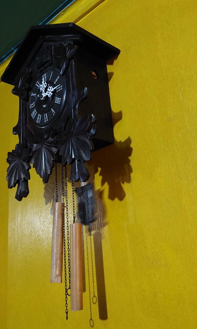 Cuckoo clock (Category: Clocks) located in Caloocan City. Submitted by thegreat. (Listing ID 208002139, Image 3). Description: good running condition wood case original brand brand poppo japan cuckoo every hour Improvised weight & pendulum battery not included uses 2 size D battery gagamitin nalang.