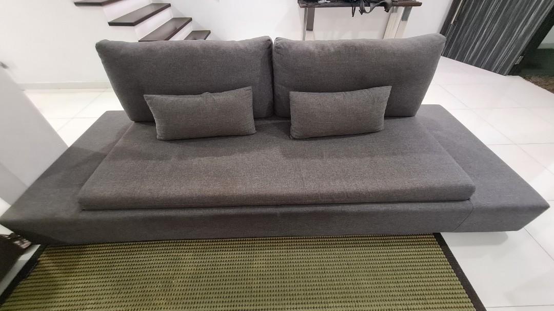 Custom made Fabric sofa (3 seater), Furniture & Home Living, Furniture