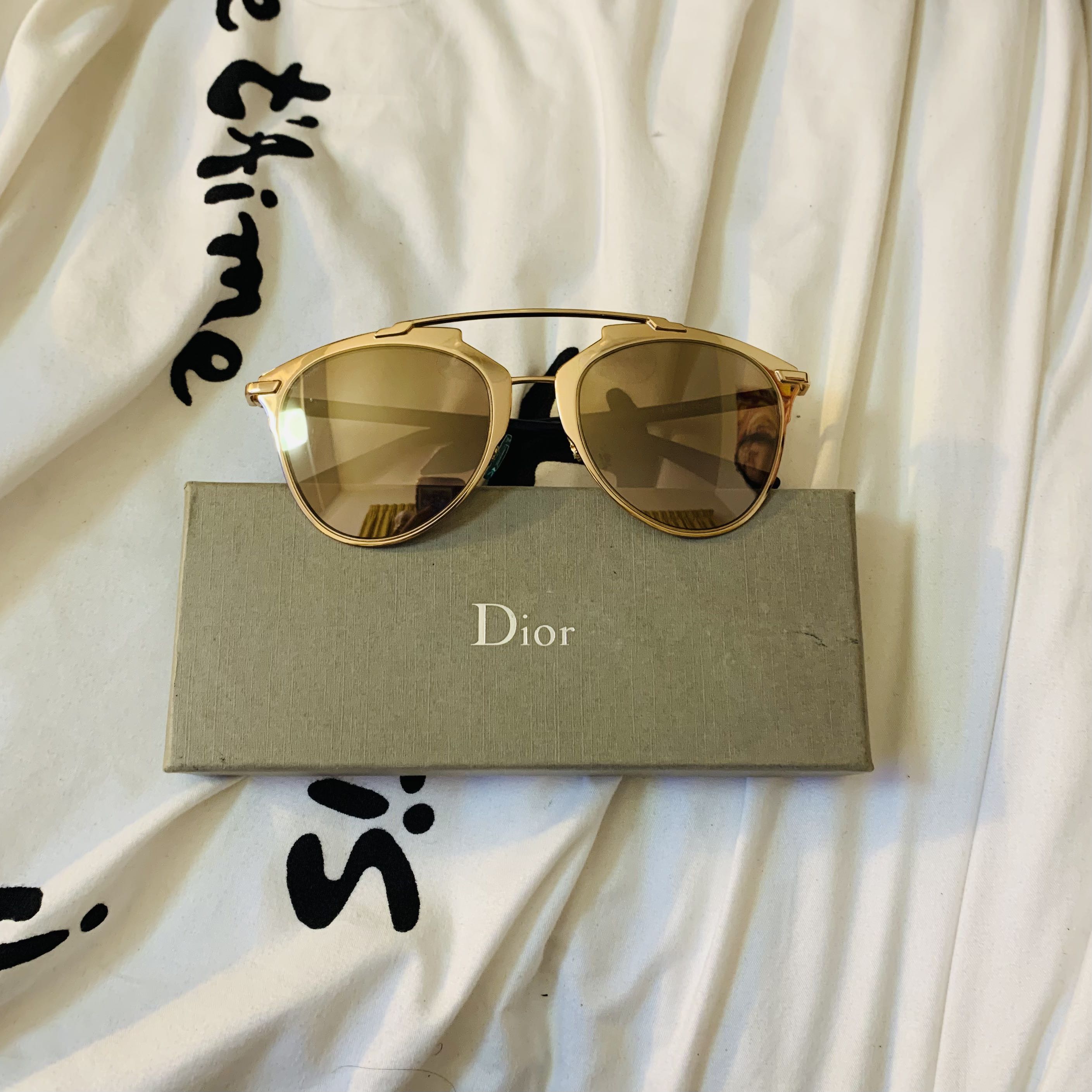 Dior discount gold glasses