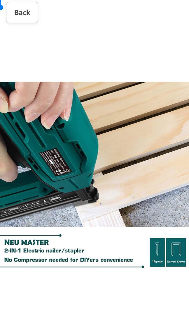 Electric Brad Nailer, NEU MASTER NTC0040 Electric Nail Gun/Staple Gun
