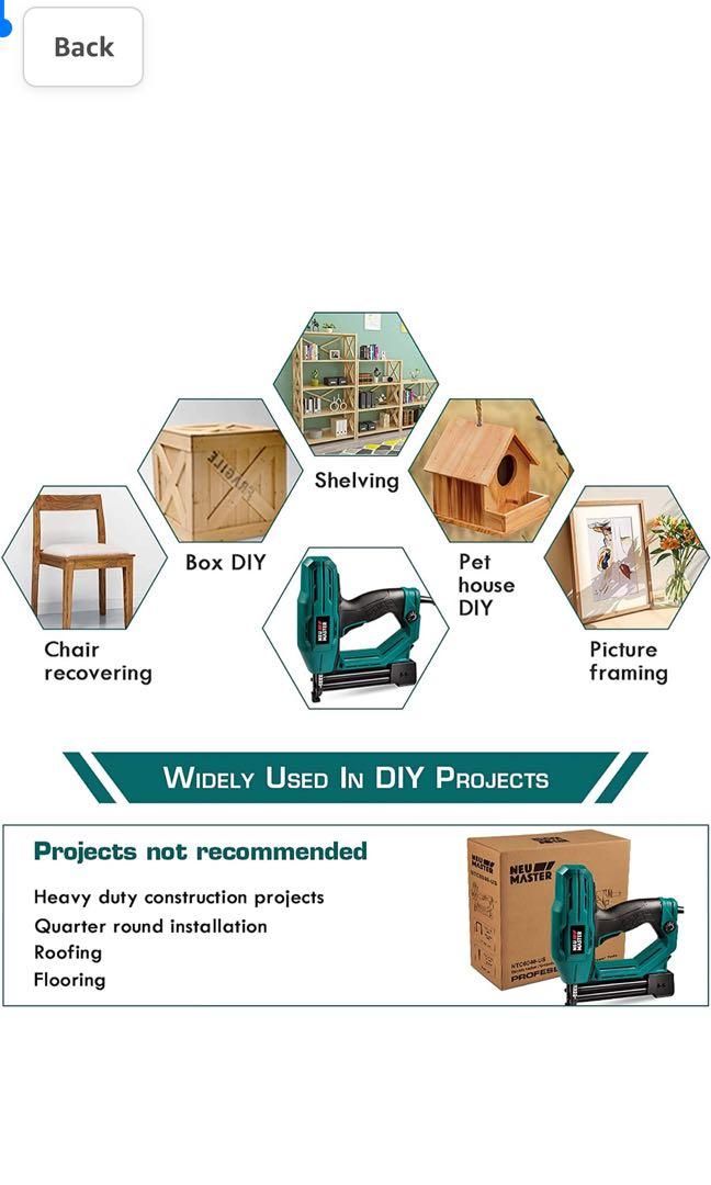 Electric Brad Nailer, NEU MASTER NTC0040 Electric Nail Gun/Staple Gun