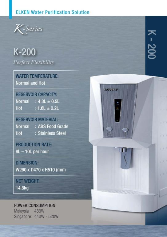 Elken Bio Pure Water Dispenser K200, TV & Home Appliances, Kitchen Appliances, Water Purifers