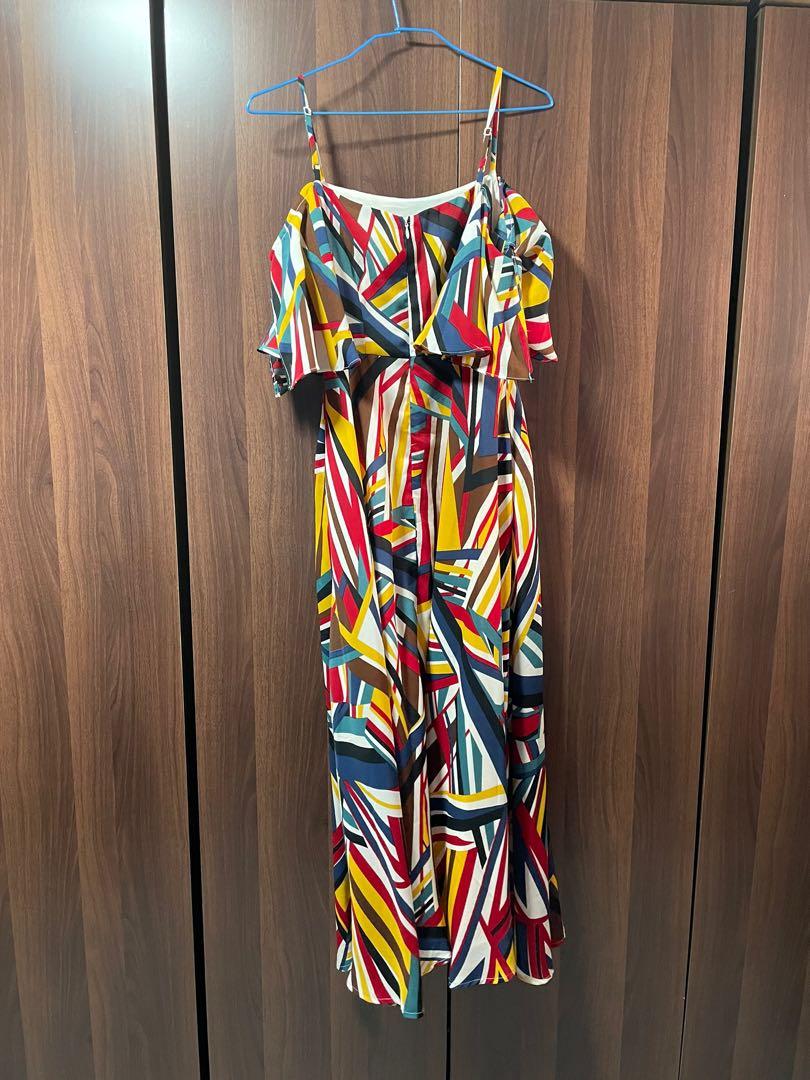 Geometric maxi outlet dress