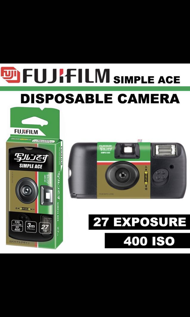 FUJIFILM 35mm Disposable Single Use Film Camera Simple Ace - ISO 400 ...