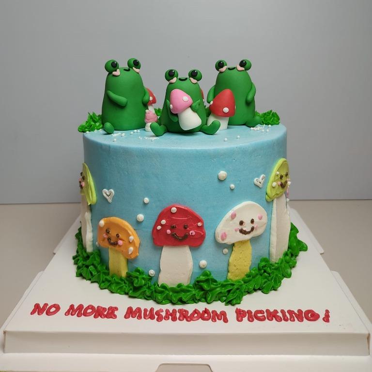 Fun Frogs Cartoon Cream Art 3d Customised Birthday Cake, Food & Drinks,  Homemade Bakes on Carousell