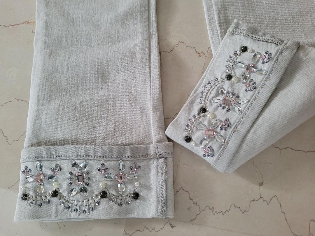 Gap Girls Super Skinny Jeans with Gemstones hem