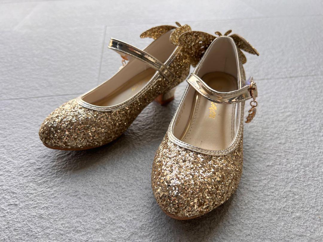 Girls gold clearance glitter shoes