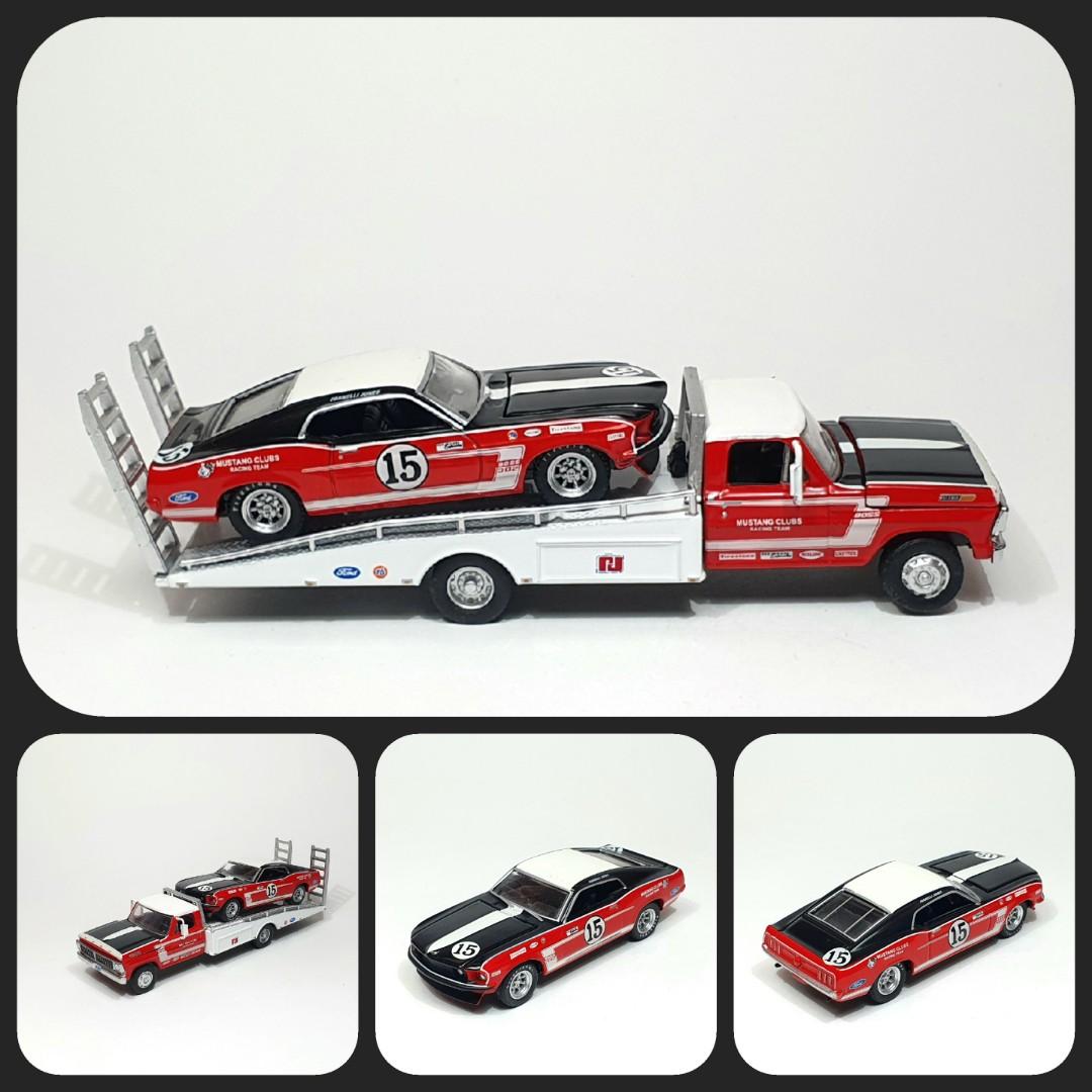 Greenlight 1/64 - AMCR Parnelli Jones 1969 Mustang Boss 302 u0026 Ford F350  Ramp Truck on Carousell