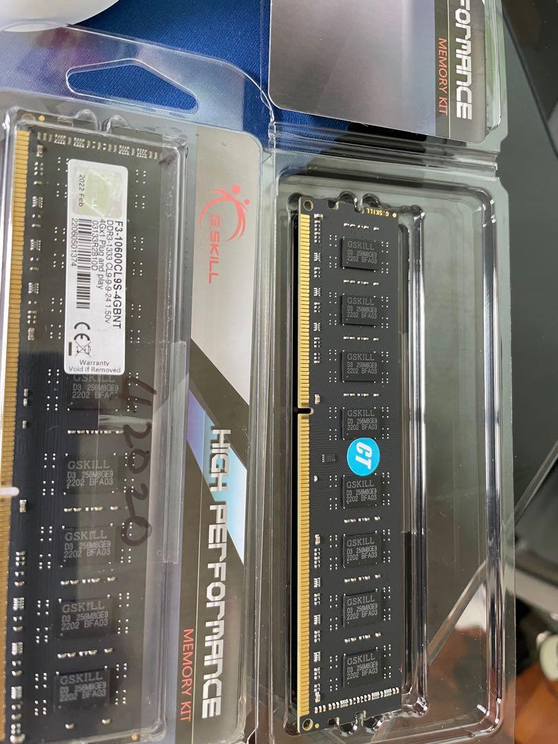 G.Skill 4gb DDR3 10600 Ram Computers Tech Parts Accessories