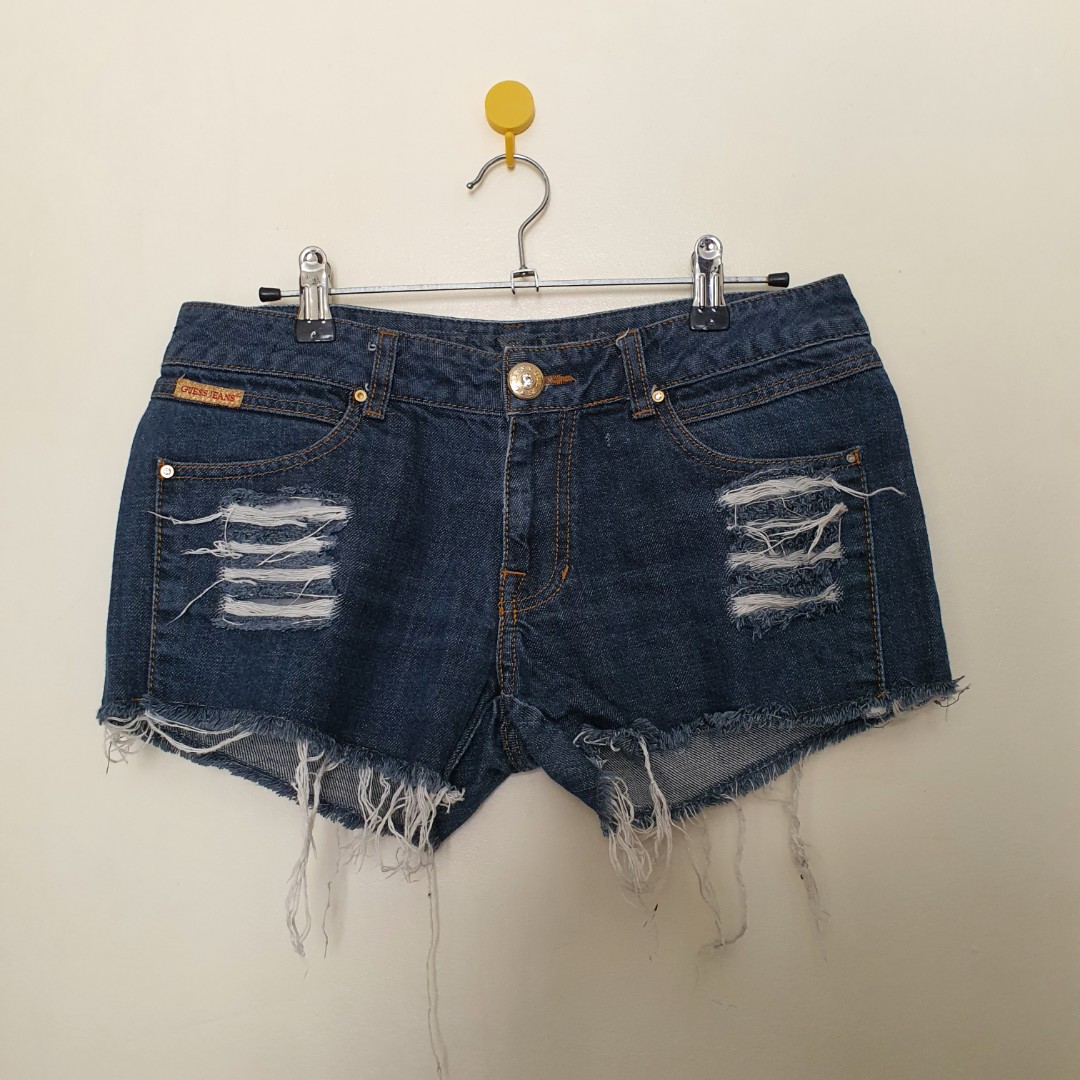 Guess Ripped Shorts, Women's Fashion, Bottoms, Shorts on Carousell