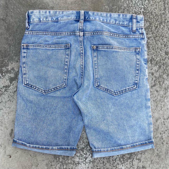 H\u0026M Button Fly Denim Shorts, Men's 