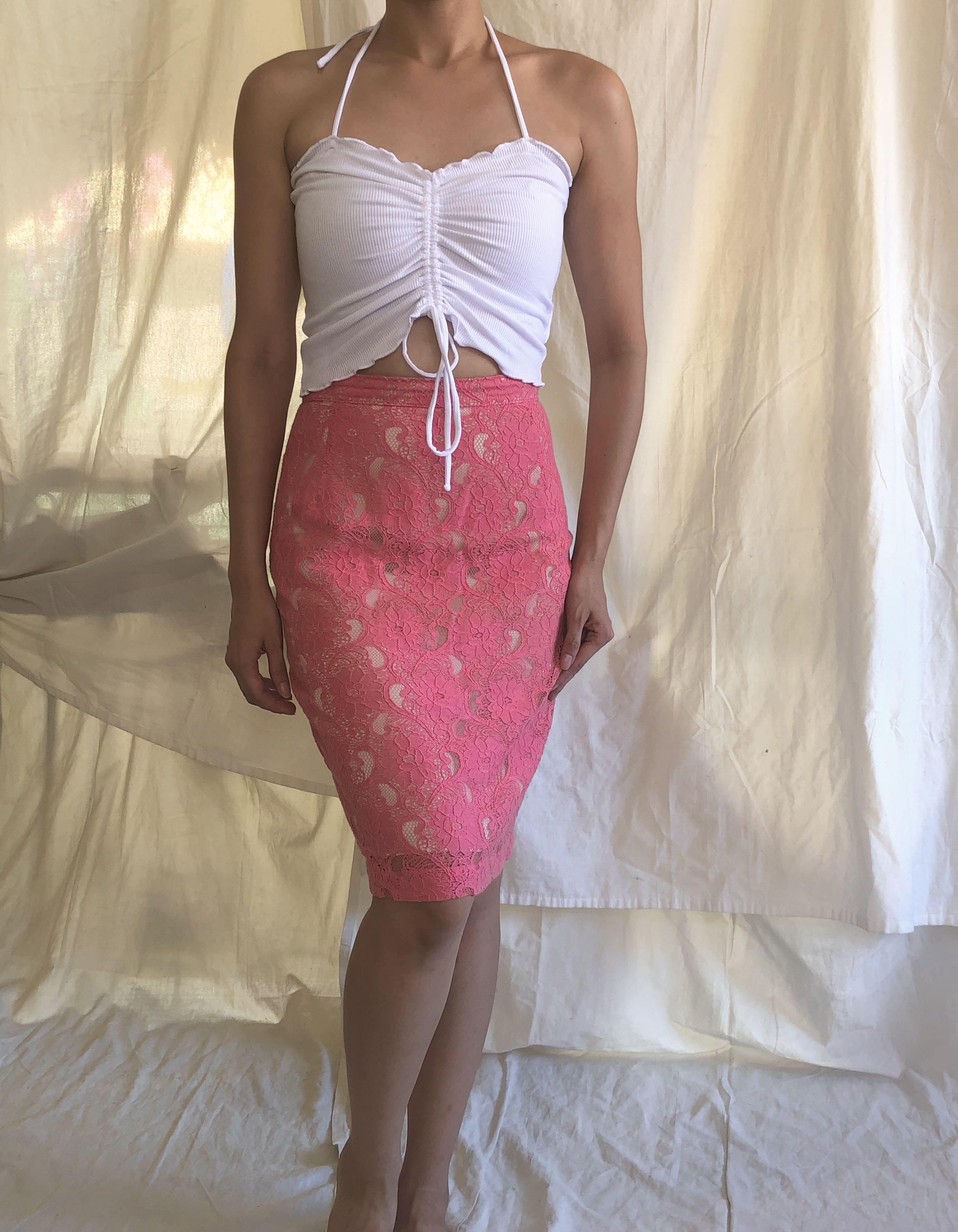 Lace pencil skirt h&m top