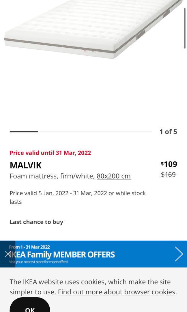 Ikea malvik cheap single mattress