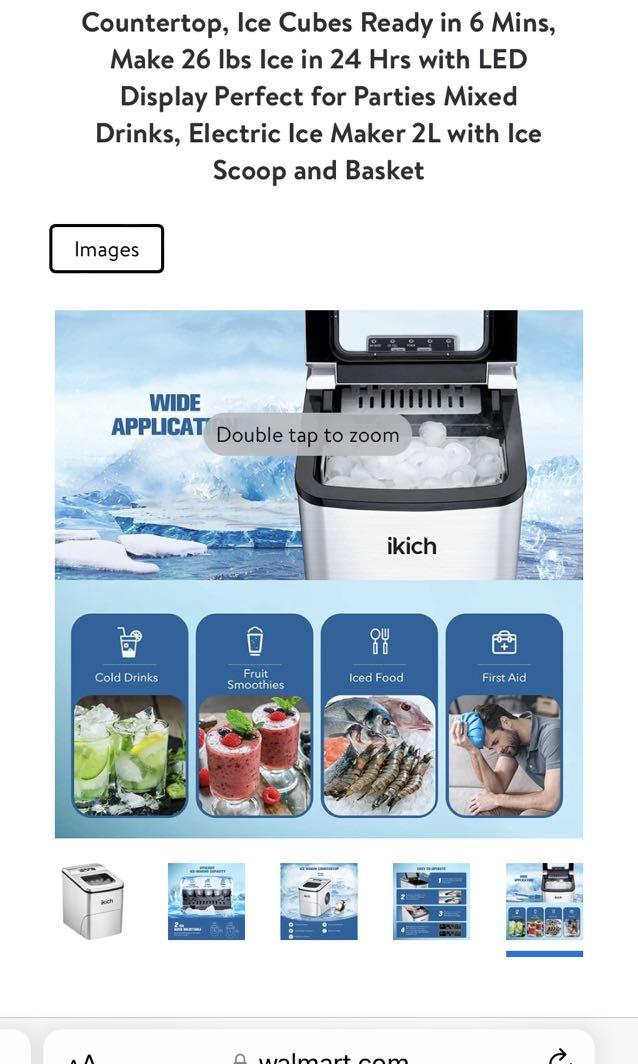 IKICH Portable Ice Maker Machine for Countertop, Ice Cubes Ready in 6