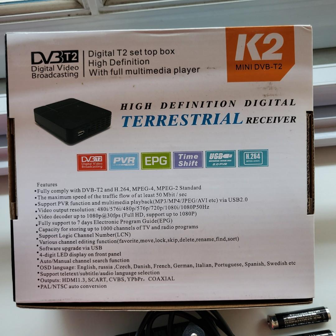 Digital TV Set Top Box (Mini DVBT2 K2), TV & Home Appliances, TV