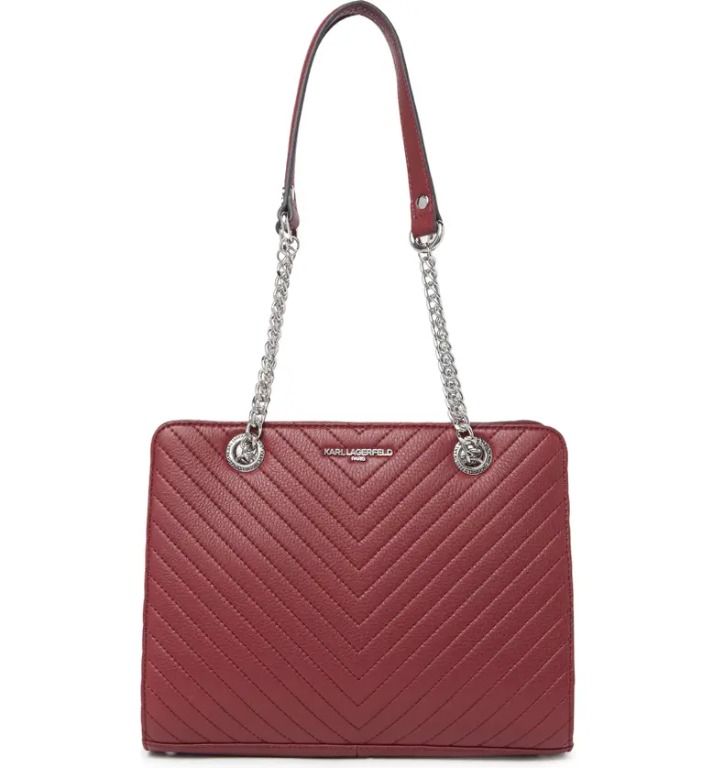 KARL LAGERFELD PARIS Charlotte Tote In Merlot, Luxury, Bags & Wallets