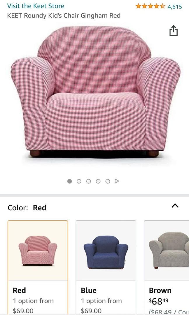 Keet roundy hot sale kid's chair gingham