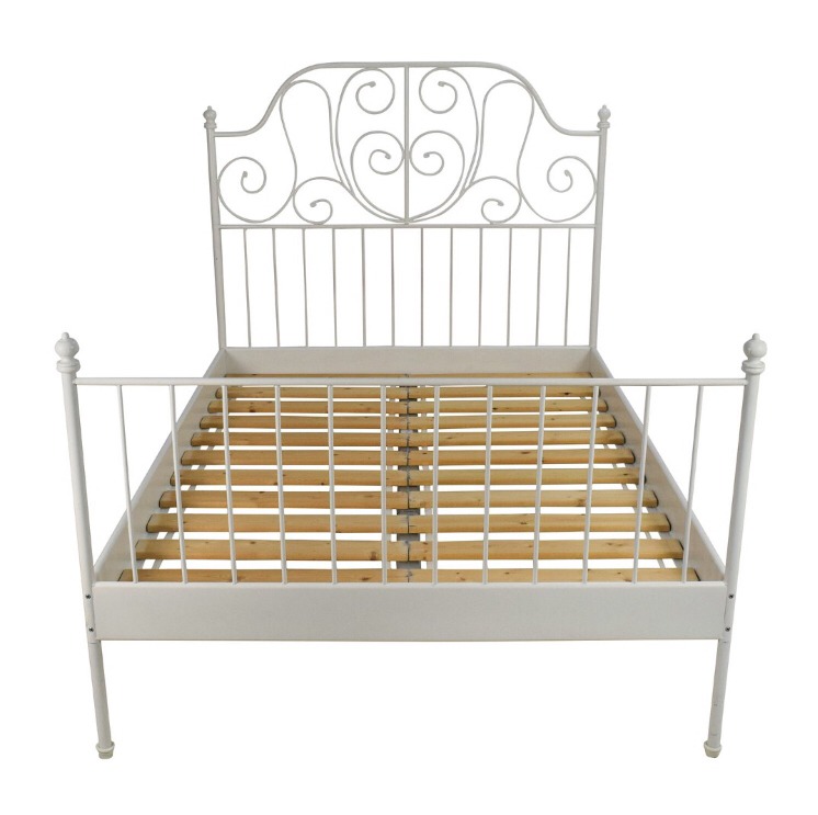 Leirvik White Wrought Iron Bed Frame, White Wrought Iron Bed Frames Queen