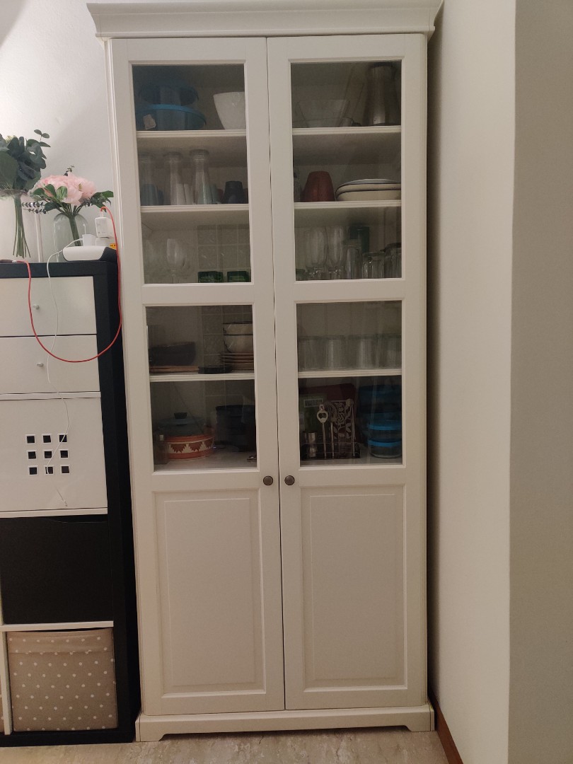 Ikea Liatorp Bookcase / with Glass Doors, Furniture & Home Living, Furniture, Shelves