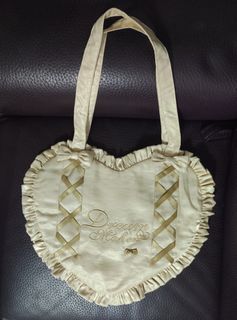 香檳金絲帶蝴蝶結荷葉邊愛心單肩lolita枕頭包64209179379201110