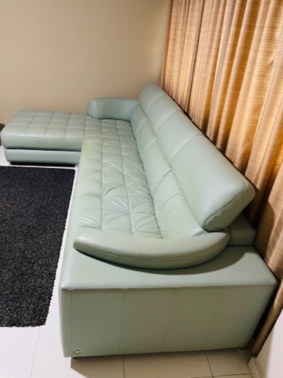 Lorenzo L Shape Leather Sofa, Furniture & Home Living, Furniture, Sofas