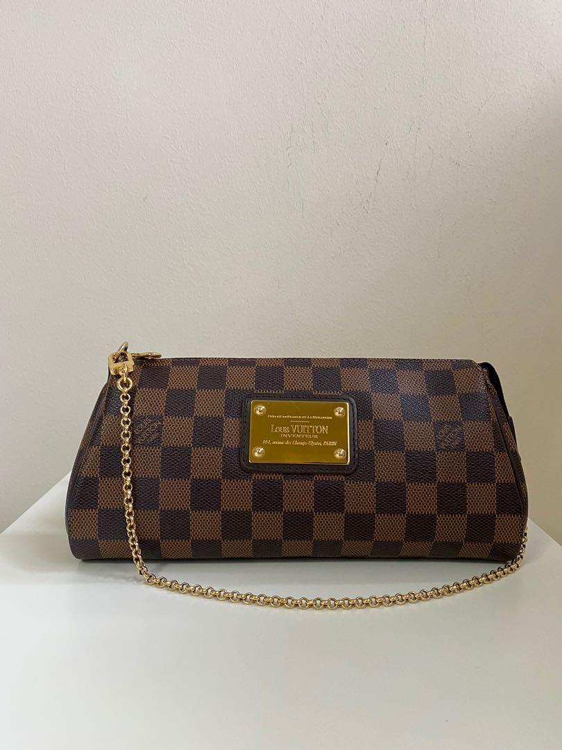 LOUIS VUITTON Damier Azur Eva Clutch Bag with Shoulder Strap 2009 For Sale  at 1stDibs