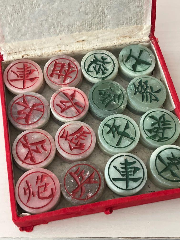 Marble Chinese chess pieces