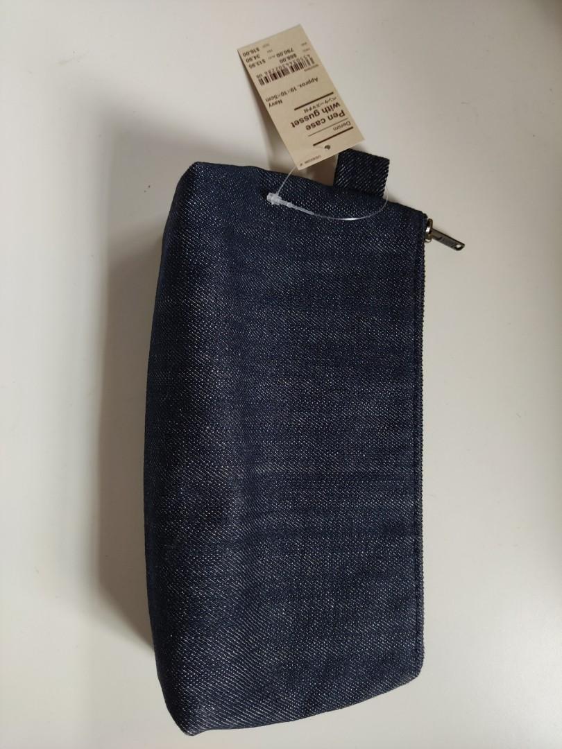 MUJI Canvas Pen Case with Gusset 19 x 10 x 5 cm