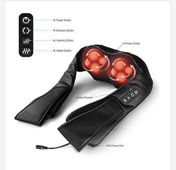 PU Material Electric Shoulder Massager With Heat Kneading Massager Shawl  For Neck Back Shoulder Foot Leg Use At Home Office And Car Use