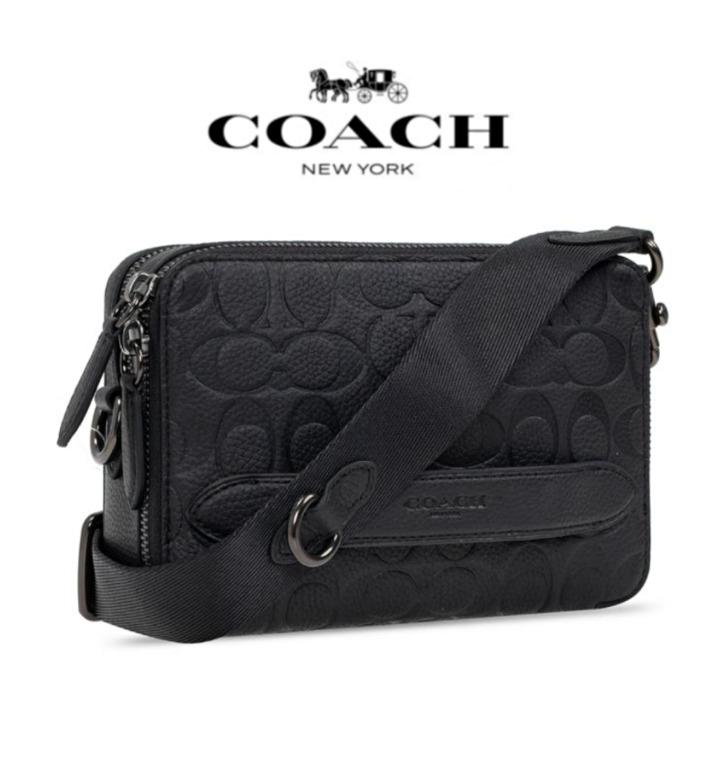 Coach black online signature crossbody
