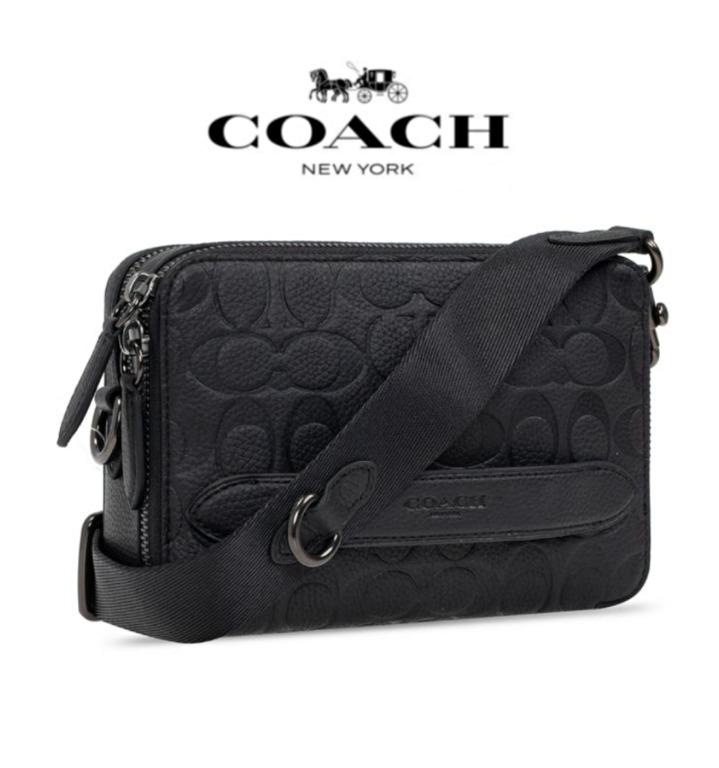 New Coach Original CHARTER BLACK CROSSBODY IN SIGNATURE LEATHER For Men And Women Come Crossbody Sling Handbag Come With Complete Set Suitable for