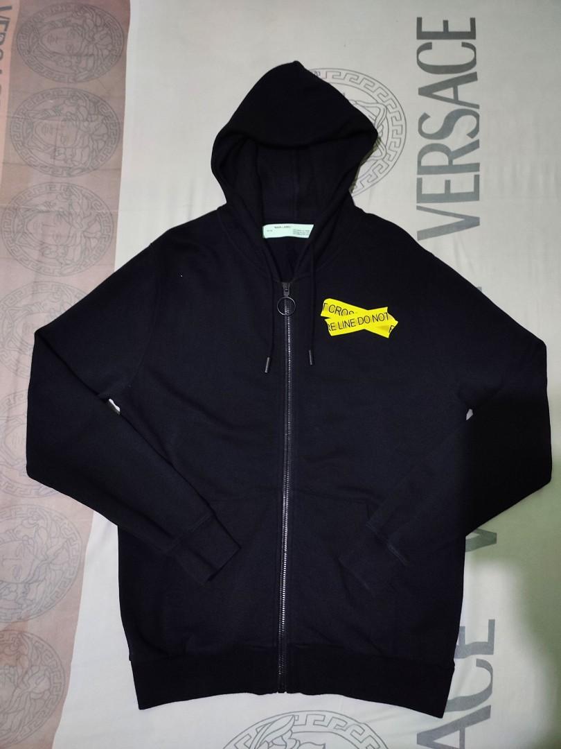 Off white firetape zip hoodie original Fesyen Pria Pakaian