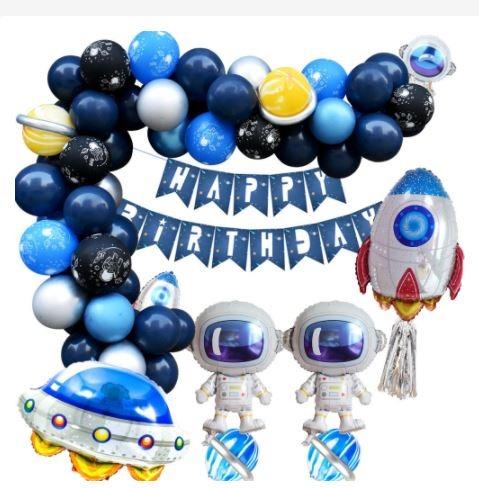 Details about   Astronaut Aircraft Foil Balloon Outer Space Theme Birthday Party Decoration 