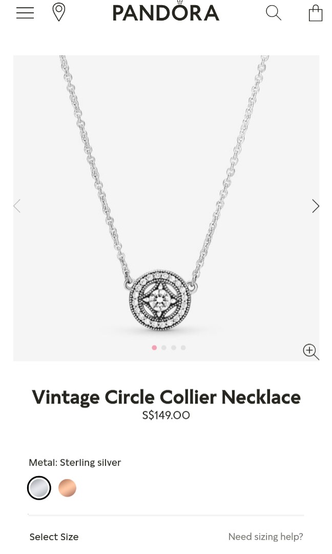 Pandora vintage sale circle necklace