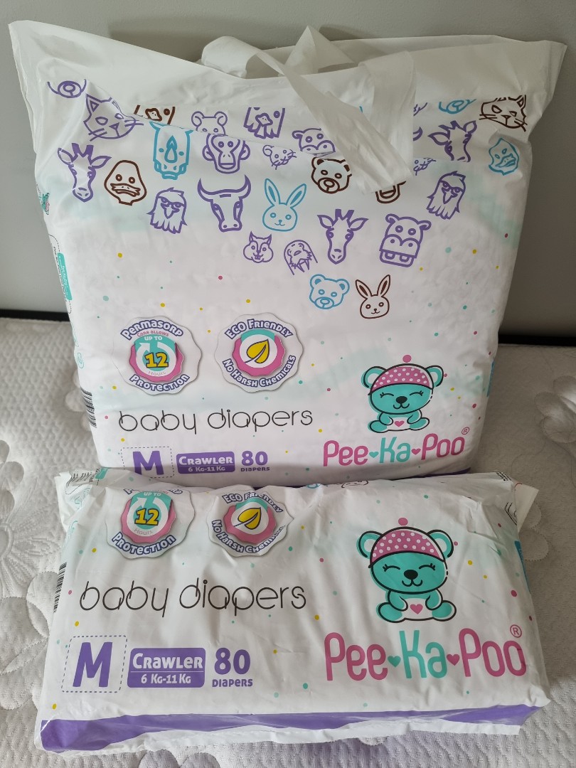 Pee-ka-poo diapers M (tape), Babies & Kids, Bathing & Changing, Diapers ...