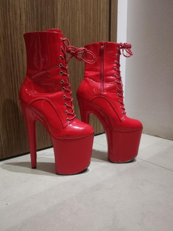 Pole dance boots heels exotic dance Women s Fashion Footwear Boots on Carousell