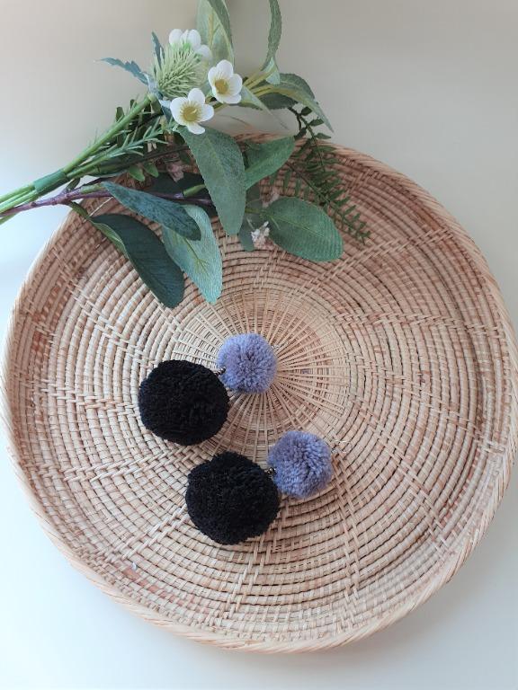 Cow pom shop pom earrings