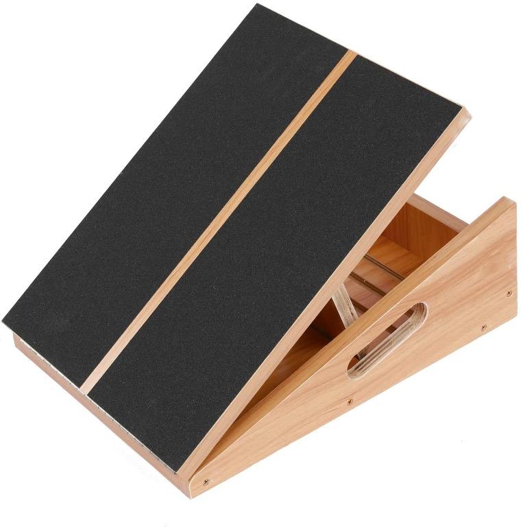 Professional Wooden Slant Board Adjustable Incline Board Calf Ankle Stretcher Sports Equipment Exercise Fitness Toning Stretching Accessories on Carousell