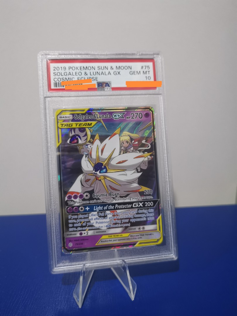 PSA 10 GEM MINT Solgaleo & Lunala GX 75/236 SM Cosmic E