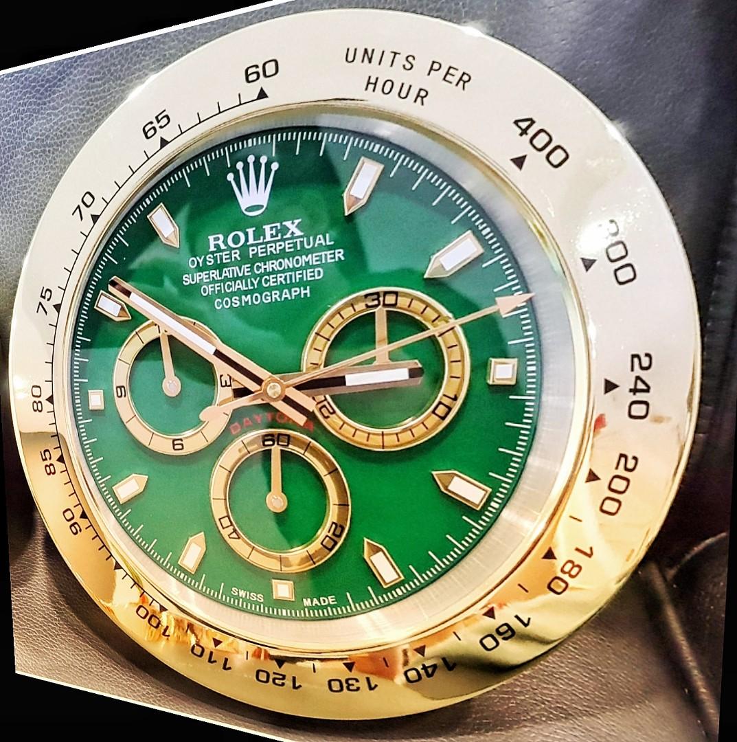 Rolex wall clock green hot sale